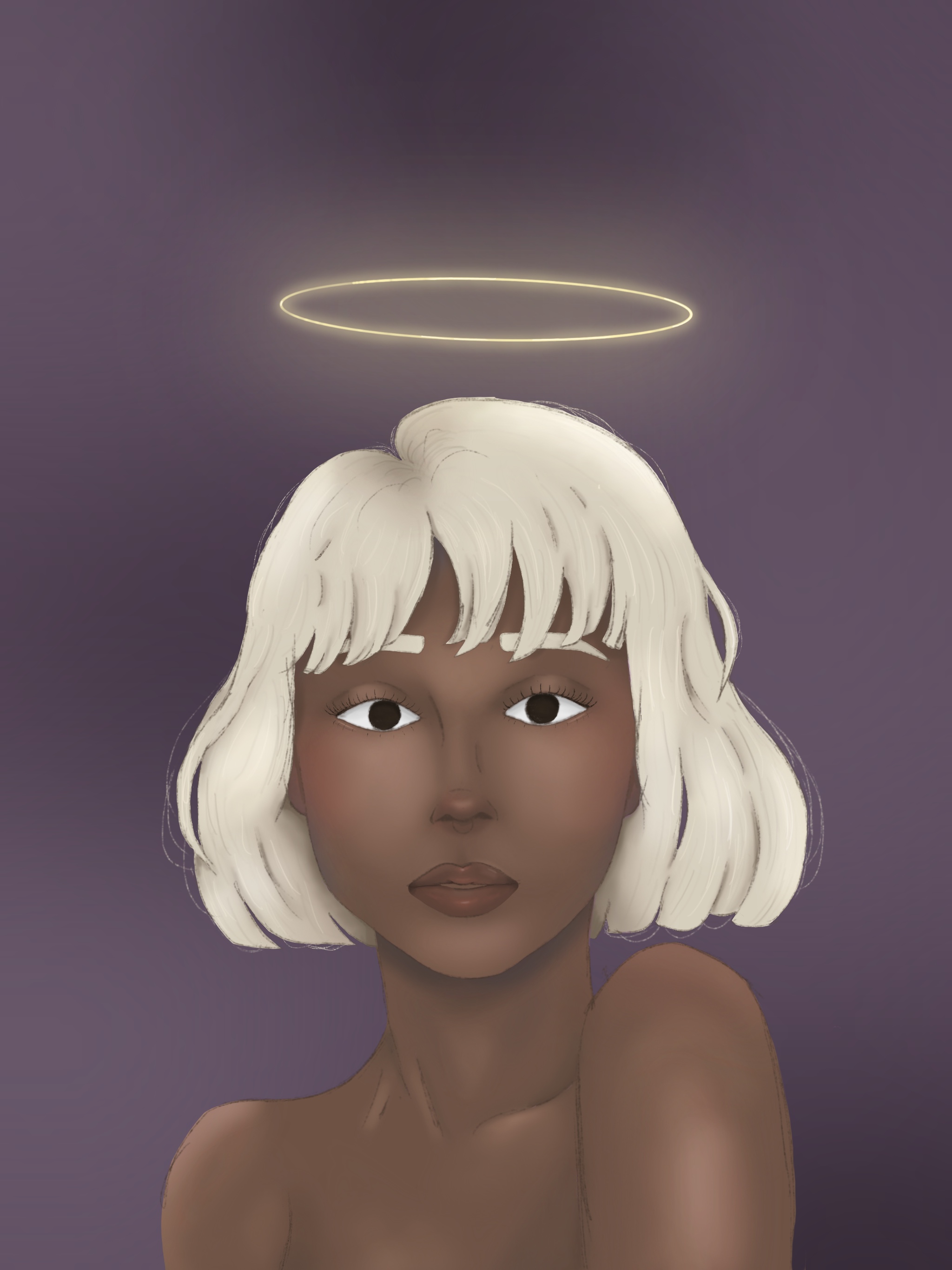 digital painting of a girl with a halo